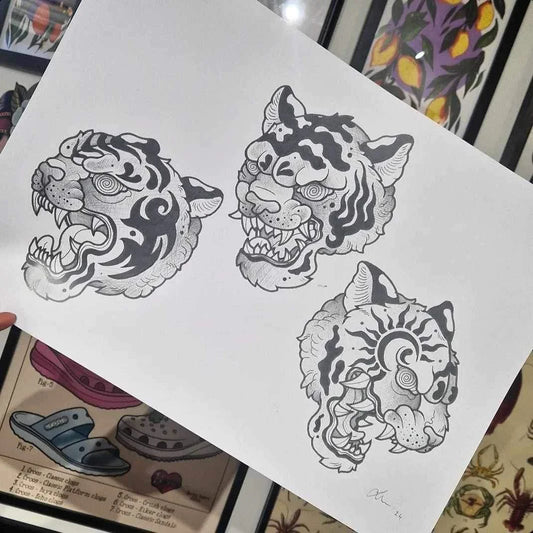 Tribal Tigers 01 - Prints - GingerCnut Tattoo